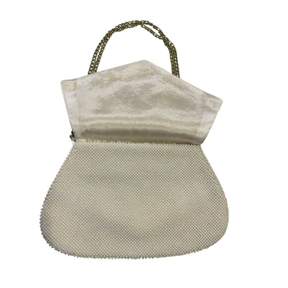 Beaded Purse Used Cream Formal Special Occasion - Picture 15 of 16